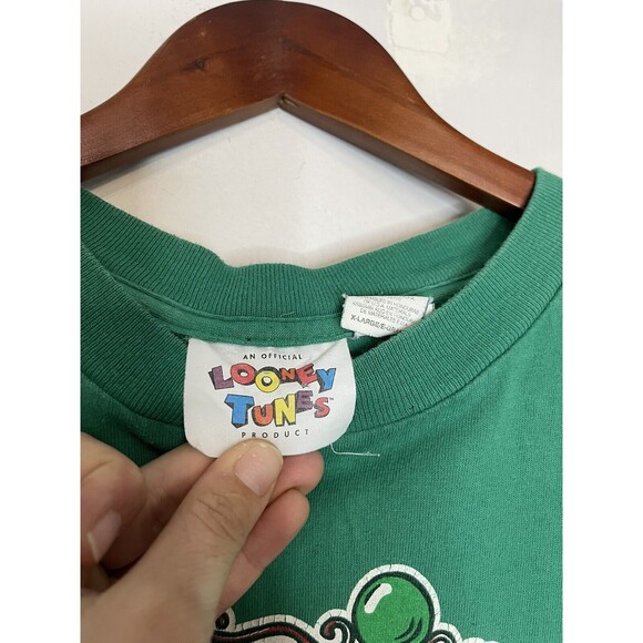 VTG 90s Looney Tunes T-Shirt Unisex Adult XL Green Christmas 1995 Character - Picture 5 of 8